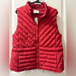 LOFT Women’s Red Puffer Vest NWT